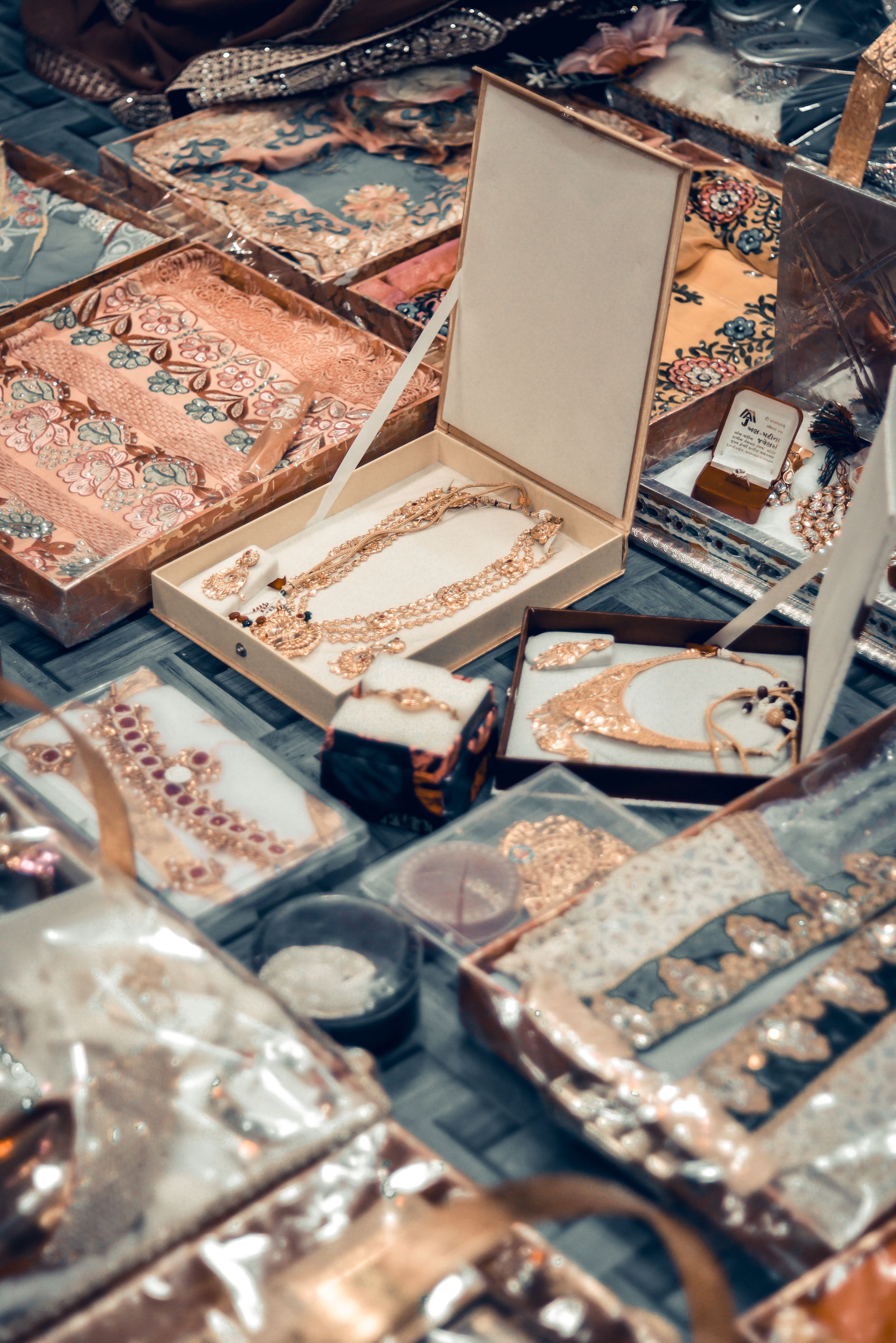 Traditional Indian gold necklaces and bangles